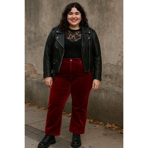 Tower Hill Collection Pants - Vtg Tower Hill Collection Red Velvet Pants High Rise Made in Hong Kong Sz 12T